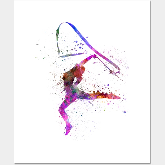 Rhythmic gymnastics in watercolor Wall Art by PaulrommerArt